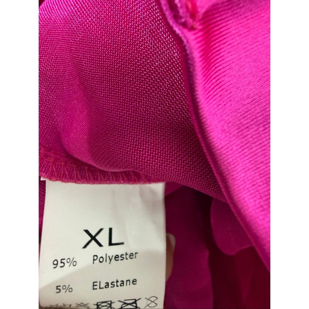Boutique Brand Hot Pink Satin Cargo Pants Wide Leg Statement Trousers Sz XL - Picture 13 of 15